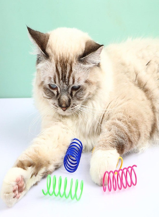 FAMIWIN Cat Spiral Spring Toy 16 PCS, Colorful Cats & Kitten Toys for Swat, Bite, Hunt Indoor, Creative Entertainment Springy Toys (16PCS Multicolored) - Image 5